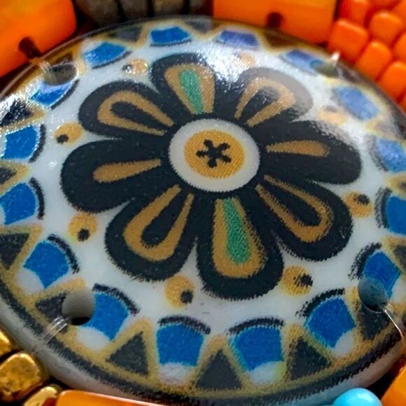 Beaded Pendant Necklace with Earth-Tone Seed Beads – Boho Western Design - Picture 9 of 11